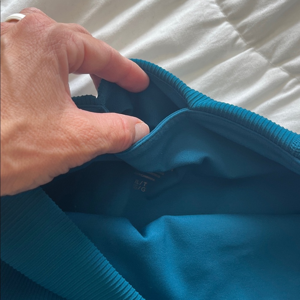 Athleta Elation ribbed tight Teal High-Waisted Leggings size xl - Picture 6 of 11